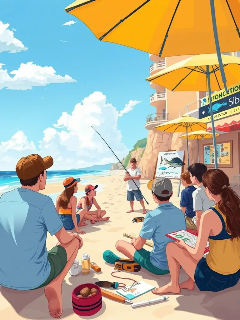A photo of children participating in an educational program about coastal conservation, learning about marine life and the importance of protecting the environment.
