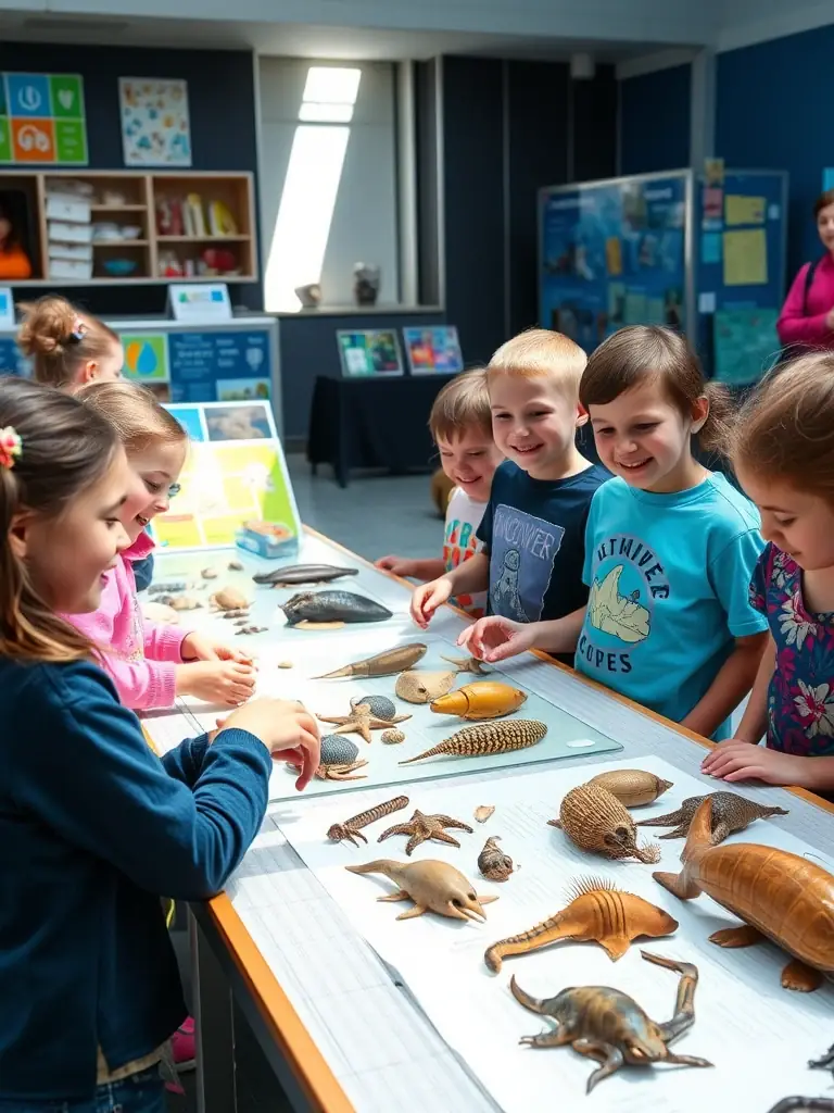 A picture of children participating in an educational workshop about coastal ecosystems, emphasizing the importance of environmental education.
